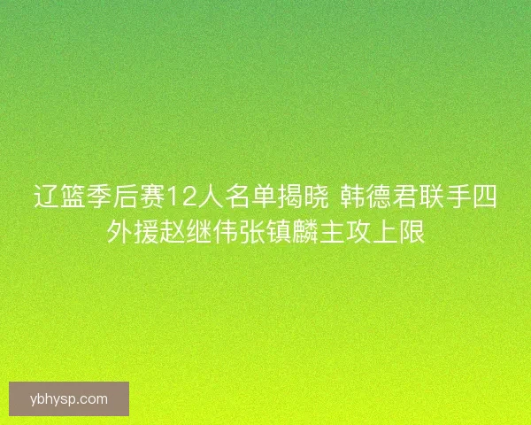 辽篮季后赛12人名单揭晓 韩德君联手四外援赵继伟张镇麟主攻上限